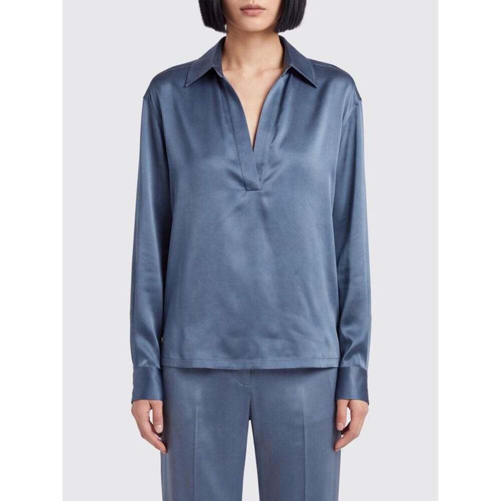 Tom Ford Women V-Neck Silk Blouse Tom Ford With Long Dropped-Shoulder Sleeves
